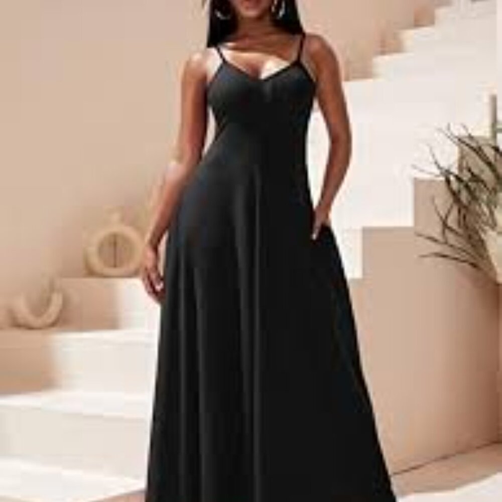 50-NWT HALARA LACE UP MAXI DRESS WITH SIDE SLIT - Picture 3 of 3